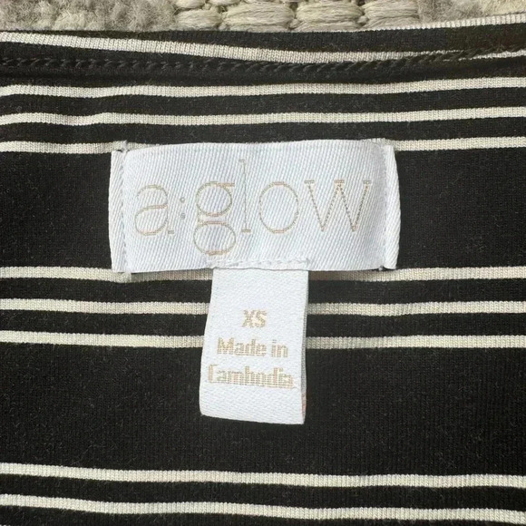 A:Glow Maternity Striped Tank Maxi Dress Size XS Sleeveless Stretch Black - Picture 4 of 6